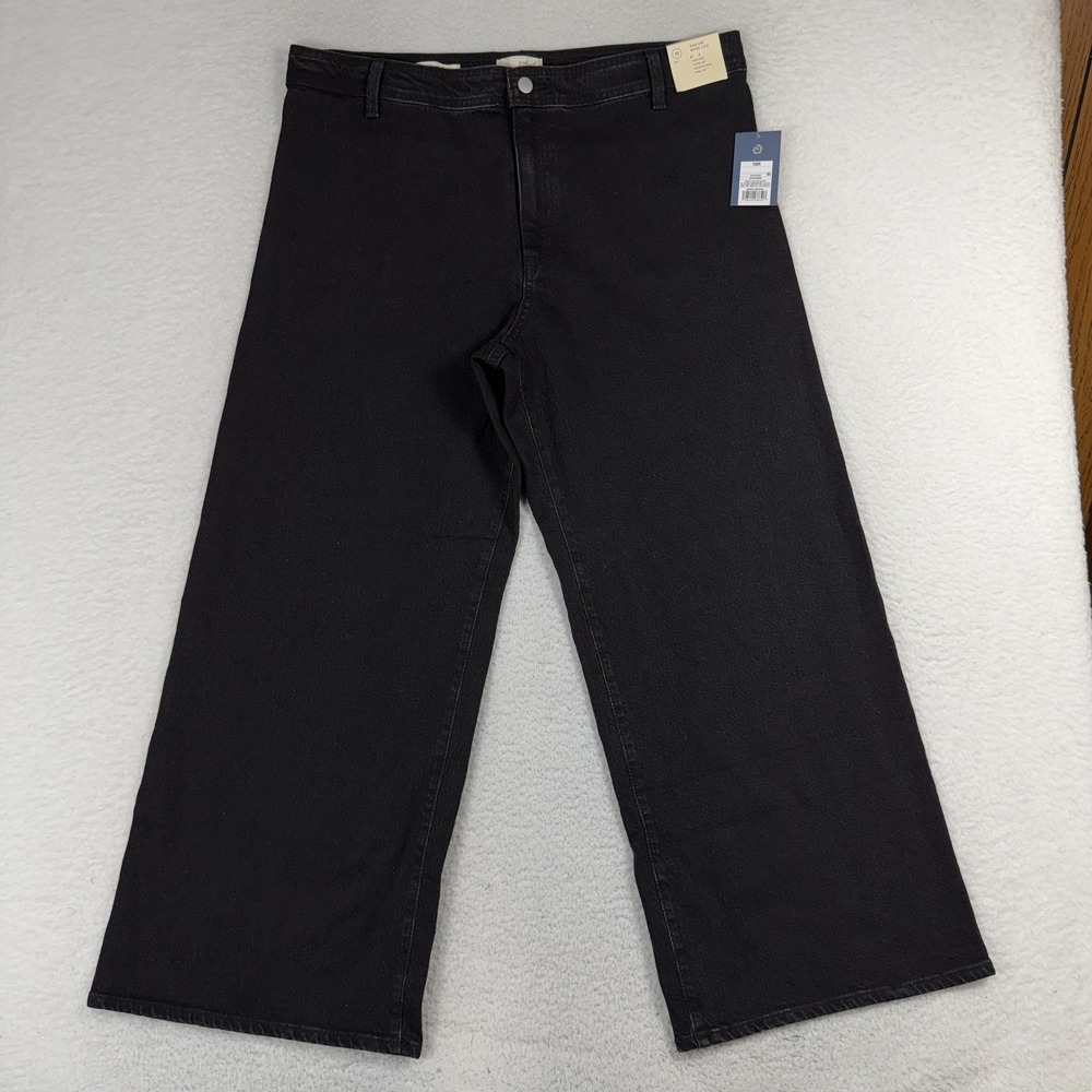 Universal Thread Jeans Womens 16R (38x27.5) Black High Rise Sailor Wide Leg NWT